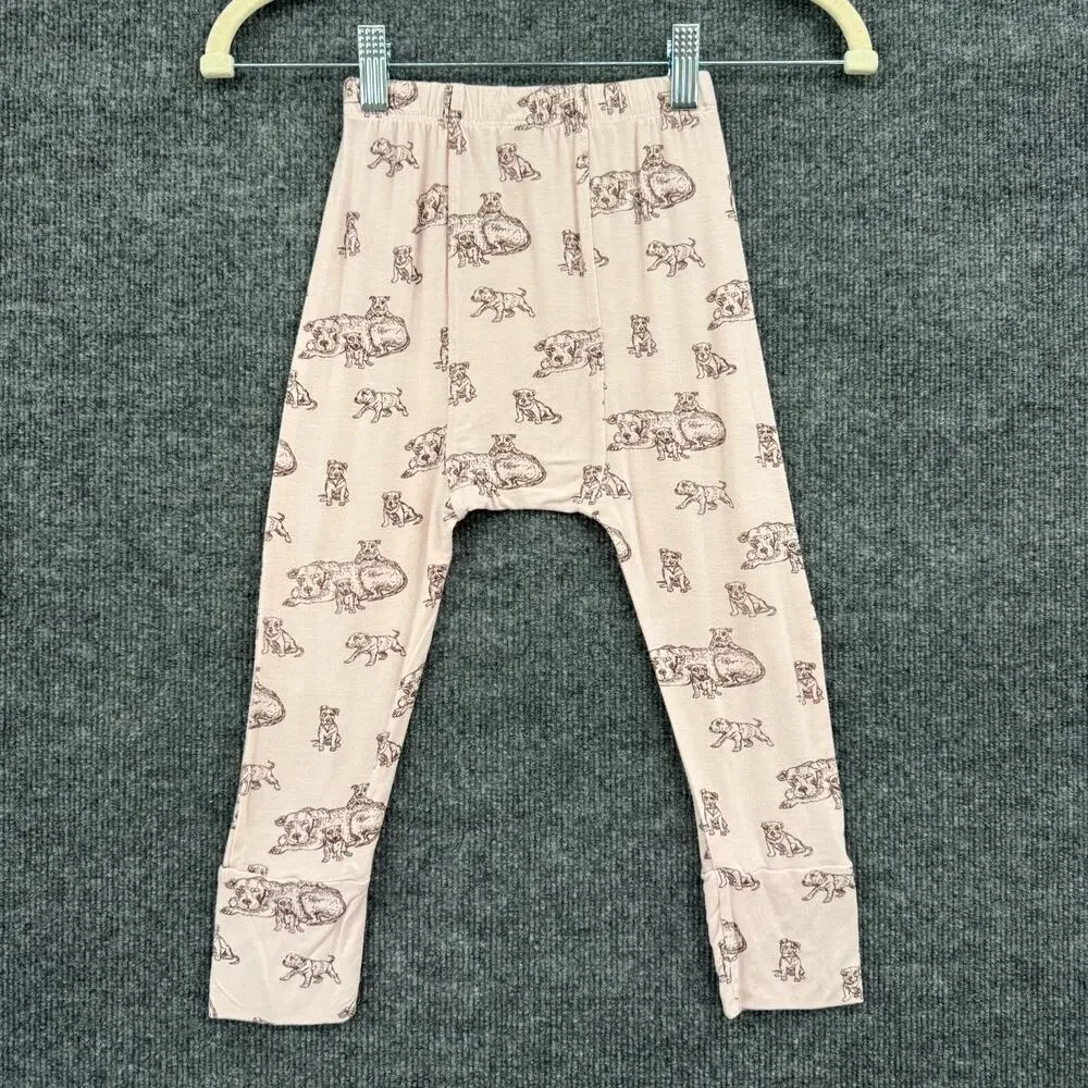 Kate Quinn Bamboo Panda Pants Size 3T Pink Pit Bull Sweatpants Pull On